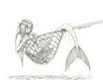  absurd_res anthro anthrofied baron_engel breasts cutie_mark dripping equid equine female fishing_net fluttershy_(mlp) friendship_is_magic greyscale hi_res mammal marine merfolk monochrome my_little_pony net nipples nude simple_background solo traditional_media_(artwork) white_background 