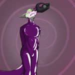  1:1 anthro clothing droneification fish gas_mask hypnosis living_latex male marine mask mind_control null_bulge rubber rubber_suit shark solo transformation 