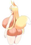  animal_humanoid big_breasts big_butt blonde_hair blush breasts butt canid canid_humanoid canine canine_humanoid clothed clothing curvaceous curvy_figure dipstick_tail female fluffy fluffy_tail fox_humanoid futon_(artist) glistening glistening_body glistening_skin hair hi_res huge_breasts humanoid inner_ear_fluff light_skin long_hair looking_at_viewer looking_back mammal mammal_humanoid monotone_hair multicolored_tail open_mouth open_smile raised_tail rear_view red_eyes ribbed_sweater smile solo standing sweater topwear tuft voluptuous wide_hips 