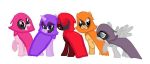  angry cape cloak colors_of_raven crossover grey_cloak grey_eyes happy lazy my_little_pony orange_cloak orange_eyes passion pegasus pink_cloak pink_eyes pony purple_cloak purple_eyelashes purple_eyes raven_(dc) recolor recolored red_cloak red_eyes sad teen_titans_go! unicorn 