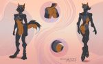  16:10 2020 4_toes 5_fingers anthro areola black_body black_fur black_lips black_nose breasts canid canine digital_media_(artwork) digitigrade female fingers fox fur grey_fox lips mammal model_sheet moon-s nipples open_mouth smile solo teeth toes tongue urocyon widescreen 
