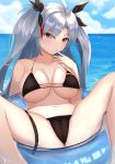  azur_lane bikini cameltoe garter prinz_eugen_(azur_lane) skai_kun swimsuits thong 