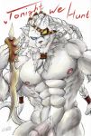  absurd_res chibo_dragon chibodragon felid feline genitals hair hi_res humanoid league_of_legends lion male male/male mammal muscular nude pantherine penis rengar_(lol) riot_games smile solo video_games 