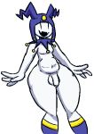  aliasing atlus clothed clothing dakuterooty demon genitals headgear headwear humanoid jack_frost_(megami_tensei) low_res male megami_tensei open_mouth partially_clothed penis simple_background slightly_chubby solo video_games white_background white_body wide_hips 