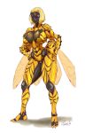  9:14 animal_humanoid anthro armor arthropod arthropod_humanoid big_breasts breasts cleavage clothed clothing exoskeleton female headgear helmet hi_res humanoid hymenopteran inflated_breasts insect insect_humanoid plasmidhentai solo wasp wings 