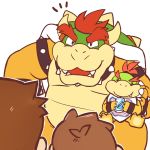  1:1 2020 anthro belly bowser bowser_jr. cute_fangs group hi_res humanoid_hands kemono koopa lates luigi male mario mario_bros milk nintendo overweight overweight_male scalie sitting video_games 
