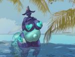  2020 anthro areola arthropod belly big_areola big_belly big_breasts breasts changeling cutie_mark digital_media_(artwork) fangs female fingers friendship_is_magic hole_(anatomy) horn huge_breasts hyper hyper_nipples looking_at_viewer my_little_pony nipples overweight overweight_female partially_submerged seaside sektiss solo thebigbadwolf01 thick_thighs water wet wings 