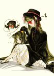  ... 1boy 1girl ^_^ absurdres bandaged_leg bandages black_coat black_eyes black_footwear black_gloves black_hair black_hat braid chinese_commentary closed_eyes closed_mouth coat commentary_request dress gloves hat highres huai_huizhi huai_yunqing image_in_thought_bubble long_hair long_sleeves medium_hair mixie520 musical_note open_mouth red-tinted_eyewear round_eyewear sitting smile thought_bubble tinted_eyewear touqi_guaitan twin_braids tying_another&#039;s_hair white_dress 