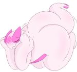  2018 all_fours alpha_channel alternate_color ambiguous_gender anthro big_butt blush butt eyes_closed fan_character femboi_lugia_(lightningfire12) front_view hand_on_head hi_res legendary_pok&eacute;mon lightningfire12 lugia male_(lore) motion_lines multicolored_body nintendo nude pink_body pok&eacute;mon pok&eacute;mon_(species) simple_background solo thick_tail thick_thighs transparent_background two_tone_body video_games white_body 