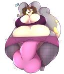  2020 alpha_channel alternate_color anthro belly big_breasts big_butt big_penis blush bodily_fluids bottomwear bra breasts brown_hair bulge butt clothing empty_eyes eyewear fan_character fishnet fishnet_legwear front_view genital_outline genitals glasses goodra grey_body gynomorph hair hi_res huge_breasts huge_butt huge_penis intersex legwear lightningfire12 looking_at_viewer motion_lines multicolored_body nintendo open_mouth overweight panties penis penis_outline pok&eacute;mon pok&eacute;mon_(species) rockall shaking simple_background skirt solo sweat sweatdrop tan_body thick_tail thick_thighs tight_clothing transparent_background two_tone_body underwear video_games 