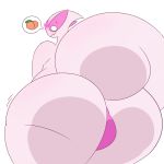  1:1 2018 alpha_channel alternate_color anthro balls big_butt blush butt butt_focus empty_eyes fan_character femboi_lugia_(lightningfire12) food fruit genitals girly hi_res leaning leaning_forward legendary_pok&eacute;mon lightningfire12 looking_at_viewer looking_back lugia male motion_lines multicolored_body nintendo nude peach_(fruit) pink_body plant pok&eacute;mon pok&eacute;mon_(species) simple_background solo speech_bubble thick_tail thick_thighs transparent_background two_tone_body video_games white_body 