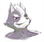  2020 canid canine canis enso_t0324 fur male mammal nintendo red_eyes simple_background solo star_fox teeth video_games wolf wolf_o&#039;donnell 