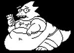  alphys anthro belly belly_overhang big_belly black_and_white bottomwear breasts buckteeth clothed clothing digital_media_(artwork) eyewear fawxen female glasses holding_object holding_phone hyper hyper_belly ineffective_clothing japanese_text looking_at_viewer love_handles midriff monochrome morbidly_obese morbidly_obese_female navel non-mammal_breasts obese obese_female on_phone open_mouth overweight overweight_female phone pixel_(artwork) reptile restricted_palette scalie shirt shorts simple_background solo teeth text thick_tail thick_thighs three-quarter_view tight_clothing tight_shirt tight_topwear topwear undertale video_games wide_hips 