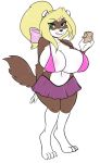  accessory anthro breasts clothing domestic_ferret female food hair hair_accessory hair_bow hair_ribbon hi_res mammal muffin mustela mustelid musteline ribbons skidd solo 