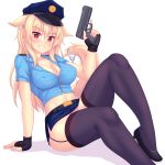  animal_ears cleavage erect_nipples fast-runner-2024 gun heels open_shirt police_uniform stockings tail thighhighs tiffy 