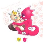  &lt;3 &lt;3_eyes 1:1 animal_crossing anthro beaver blush buckteeth c.j._(animal_crossing) chameleon duo emoji flick_(animal_crossing) freckles genitals kiki13841643 lizard long_tongue male male/male mammal moan nintendo on_lap penis red_body red_scales reptile rodent scales scalie sex teeth tongue video_games 