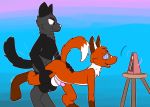  anal anal_penetration anthro black_body black_fur canid canine canis damian_(ddffdd) duo erection fox from_behind_position fur genitals hi_res hypnosis male male/male mammal metronome mind_control nude orange_body orange_fur penetration penis roya_(ddffdd) sex ultilix wolf 