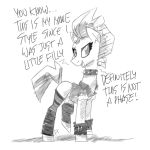  1:1 bracelet broken_horn clothing collar dialogue english_text equid equine female flutterthrash friendship_is_magic hi_res horn jewelry legwear mammal monochrome my_little_pony my_little_pony:_the_movie_(2017) sketch solo spiked_collar spikes stockings tempest_shadow_(mlp) text unicorn 
