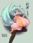 2018 angry animal_humanoid big_breasts breasts butt canid canid_humanoid clothing cyrie dialogue female hair huge_breasts humanoid legwear looking_at_viewer mammal mammal_humanoid on_one_leg short_hair simple_background solo standing stockings 