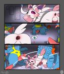  anal anthro bodily_fluids comic croconaw cum cum_in_ass cum_inside cumshot digital_media_(artwork) eeveelution ejaculation feral feraligatr genital_fluids group hi_res male male/male nintendo petro_(artist) pok&eacute;mon pok&eacute;mon_(species) sylveon totodile video_games 