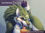  2020 4_toes canid canine canis censored claws corn domestic_dog licking link_(wolf_form) mammal nintendo patreon pawpads paws signature text the_legend_of_zelda thesecretcave toe_claws toes tongue tongue_out url video_games 