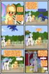  absurd_res applejack_(mlp) cloud dialogue english_text equid female flying friendship_is_magic gutovi-kun hasbro hi_res horn larger_female mammal my_little_pony outside pigtails princess_celestia_(mlp) princess_luna_(mlp) shadow sibling sister sisters size_difference sky smaller_female text tree winged_unicorn wings 