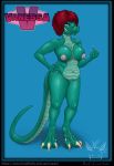  2020 absurd_res female gesture hi_res lizard mamacita mature_female middle_finger nude old overweight presentation reptile scalie slightly_chubby smile thick_tail thick_thighs vanessa_the_red yarpi 