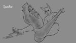  16:9 5_toes bunnyfeet claws dirt dirty dirty_feet feet felid feline foot_fetish grey_background hi_res humanoid_feet lynx male mammal monochrome muscular musk paws signature simple_background soels soles toe_claws toes widescreen 