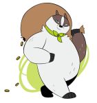  alternate_costume anthro badger badgerclops bag blue_eyes cartoon_network clothing_swap coin mammal mao_mao:_heroes_of_pure_heart mustelid musteline neckerchief overweight sack slightly_chubby solo unknown_artist whiskers 