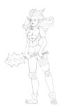  absurd_res fan_character female hi_res line_art lines not_furry warrior 