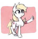  anonymous_artist armband armbinder aryanne_(character) blonde_mane blonde_tail blue_eyes cutie_mark equid equine fan_character female feral friendship_is_magic fur gesture heil horse mammal mane my_little_pony nazi nazi_armband pony raised_hoof salute solo swastika white_body white_fur 