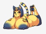  animal_crossing ankha_(animal_crossing) big_breasts big_butt breast_squish breasts butt domestic_cat felid feline felis female hi_res mammal nintendo pawpads slightly_chubby solo squish video_games yuripeach 