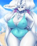  anthro anthrofied breasts detailed_background dragon female hi_res legendary_pok&eacute;mon mleonheart nintendo pok&eacute;mon pok&eacute;mon_(species) reshiram solo standing video_games 