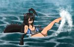  alternate_species angelface big_breasts bikini breasts cleavage clothed clothing crossgender female godzilla godzilla_(series) hi_res humanoid humanoidized kaiju kaiju_girls_(webcomic) macro partially_submerged sea solo swimwear toho water 