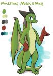  2019 anthro blue_eyes color_swatch dragon enginetrap featureless_crotch gloves_(marking) green_body hi_res horn looking_at_viewer malphas_(enginetrap) markings membrane_(anatomy) membranous_wings model_sheet nude scalie simple_background smile solo western_dragon wings 