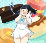  1girl black_hair food itou_yukino plump rd_sennou_chousashitsu real_drive translation_request yukino_itou 