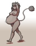  anthro belly big_belly black_hair breasts felid female hair lion mammal nipples nude pantherine pregnant ritts solo 
