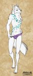  2020 4_toes 5_fingers alishka anthro barefoot canid canine canis clothed clothing digital_media_(artwork) digitigrade fingers fur hi_res male mammal solo standing toes topless white_body white_fur wolf 