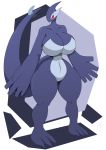  anthro belly big_breasts big_tail breasts cel_shading curvy_figure darkdraketom female hi_res legendary_pok&eacute;mon lugia navel nintendo pok&eacute;mon pok&eacute;mon_(species) purple_body red_eyes shadow_lugia shadow_pok&eacute;mon solo thick_thighs video_games winged_arms wings 