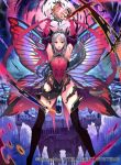  1girl bangs bare_shoulders boots breasts commentary_request company_name copyright_name dress fairy fairy_wings fire_emblem fire_emblem_cipher fire_emblem_heroes hair_ornament kurosawa_tetsu large_breasts long_hair official_art plumeria_(fire_emblem) short_dress solo thigh_boots thighhighs wings 
