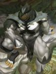  2020 3:4 abs anthro claws clothed clothing clothing_aside genitals hi_res humanoid_genitalia humanoid_penis legendary_pok&eacute;mon loincloth loincloth_aside male mammal muscular muscular_male nintendo nipples pecs penis pok&eacute;mon pok&eacute;mon_(species) poking poking_out raccoon21 solo topless topless_male urshifu video_games 