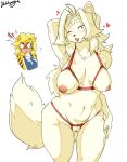  ! &lt;3 2020 absurd_res angry anthro areola bangs big_breasts black_nose blonde_hair blush breasts canid canine claws clothing duo embarrassed empty_eyes eyelashes fangs felid female female_focus fox front_view fur genitals hair hand_behind_head hand_on_thigh hi_res hodalryong ineffective_clothing long_hair looking_at_viewer mammal mostly_nude navel nipples one_eye_closed open_mouth open_smile orange_body orange_fur pantherine portrait pussy shirt smile solo_focus standing stripes surprise three-quarter_portrait tiger tongue topwear wavy_mouth white_body white_fur white_hair wink 