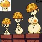  1:1 ? anthro big_breasts big_butt breast_growth breasts butt electronic_arts elemental_creature female flower_pot fungi_fauna fungus group growth hi_res huge_breasts huge_butt humanoid kouh plants_vs._zombies popcap_games short_stack size_difference sun-shroom video_games wide_hips 