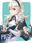  4girls armor aura black_hairband blue_cape cape chibi closed_eyes closed_mouth corrin_(fire_emblem) corrin_(fire_emblem)_(female) dark_aura dated dragon dragon_tail dress fire_emblem fire_emblem_fates fire_emblem_heroes flower hair_flower hair_ornament hairband knees_up long_hair multiple_girls multiple_persona open_mouth pointy_ears red_eyes riding robaco simple_background sitting sitting_on_shoulder smile swimsuit tail white_dress white_hair wyvern 