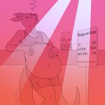  1:1 anthro clothing hi_res khaba024 male male_pred solo strip_club stripper tip_jar torn_clothing vore 