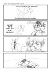  2020 4koma 5_fingers aniapt_(manga) bed black_nose bodily_fluids book bottomwear cheek_tuft clothed clothing comic digital_media_(artwork) dream duo english_text facial_tuft fingers fist fluffy fluffy_tail furniture greyscale hair hi_res holding_object hoodie inner_ear_fluff inside lagomorph leporid long_ears looking_back male male/male mammal manga mephitid messy_hair monochrome multicolored_body pants rabbit sad simple_background skunk sweat tapirclip text topwear tuft two_tone_body yelling 