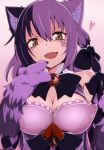  &lt;3 &spades; accessory animal_humanoid big_breasts black_hair bra breasts brown_eyes bust_portrait cat_humanoid cheshire_cat_(mge) claws cleavage clothed clothing cute_fangs eye_markings eyelashes felid felid_humanoid feline feline_humanoid female fur hair hair_accessory hair_bow hair_ribbon humanoid inner_ear_fluff light_skin looking_at_viewer mammal mammal_humanoid mantarou markings monster_girl_(genre) monster_girl_encyclopedia multicolored_body multicolored_fur multicolored_hair open_mouth open_smile paws portrait purple_body purple_fur purple_hair ribbons simple_background smile solo suit_symbol tuft two_tone_body two_tone_fur two_tone_hair underwear white_background 