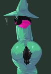  ! 2020 anthro backsack balls big_butt biped black_body black_fur bovid butt butt_focus caprine clothed clothing deltarune digital_media_(artwork) eyewear floppy_ears fur genitals girly girokett glasses goat green_clothing hat headgear headwear horn huge_butt humanoid_genitalia looking_at_viewer looking_back male mammal ralsei rear_view scarf simple_background solo solo_focus standing surprise thick_thighs torn_clothing video_games wardrobe_malfunction white_eyes wide_hips wizard_hat 