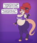  absurd_res anthro belly big_belly big_breasts breasts cleavage clothed clothing didelphid female hair hi_res mammal marsupial navel pregnant red_hair stunnerpony tania_(stunnerpone) thot twitch_thot virginia_opossum 