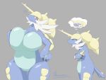  4:3 anthro big_breasts breasts dengon duo female hi_res male nintendo pok&eacute;mon pok&eacute;mon_(species) samurott simple_background thick_thighs thinking video_games 